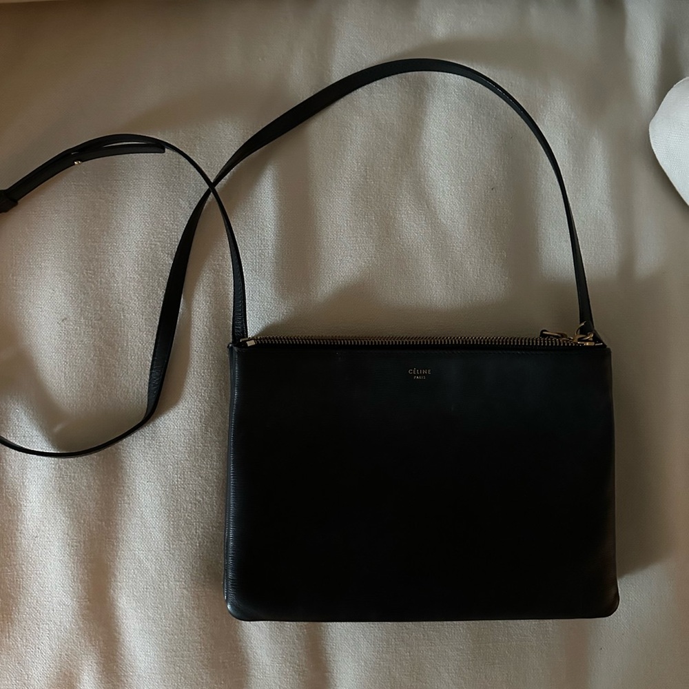 [SOLD] CELINE Trio leather crossbody bag black